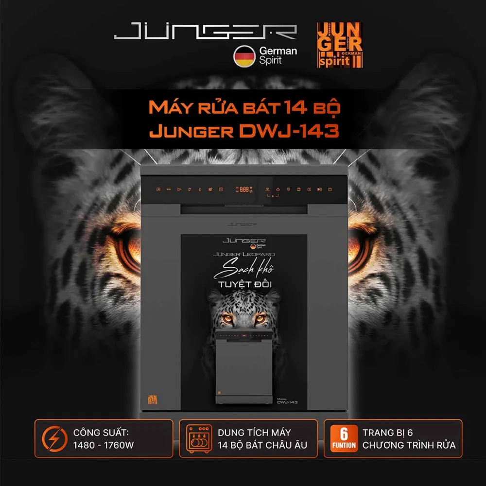 Máy rửa bát Junger Leopard DWJ-143
