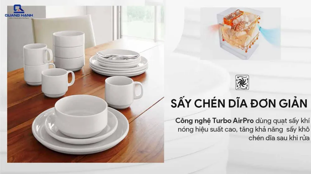 Sấy chén dĩa đơn giản