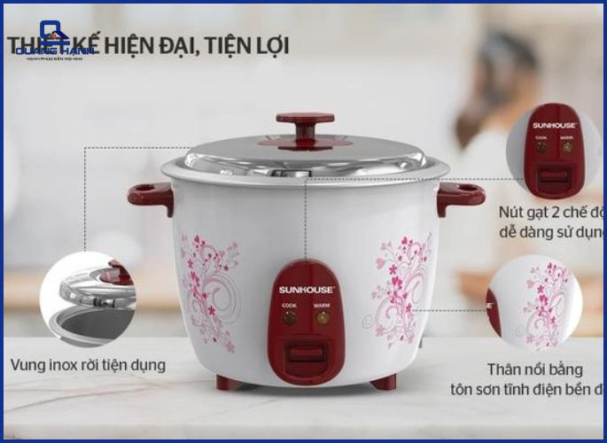 Nồi cơm điện nắp rời Sunhouse