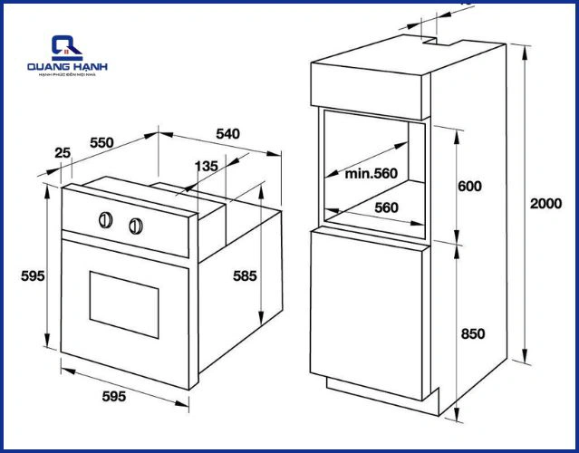 Yêu cầu không gian lắp đặt phù hợp