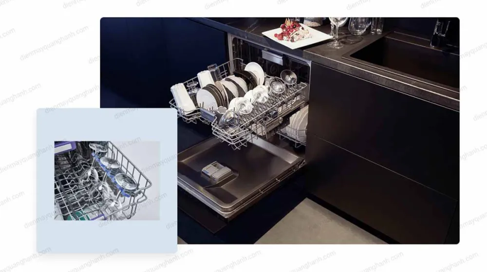 Bước 2: Xếp chén bát vào máy