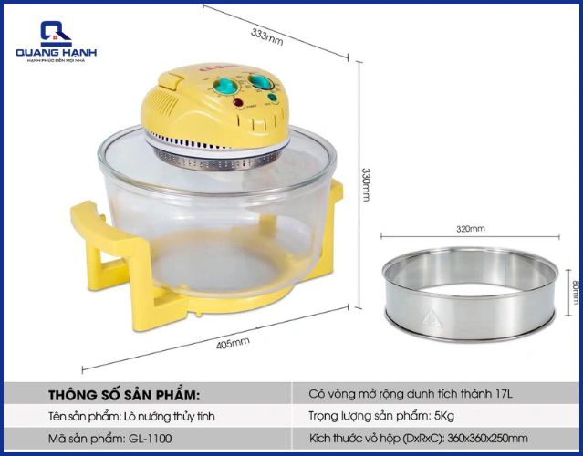 Nên chọn lò nướng thủy tinh bao nhiêu lít