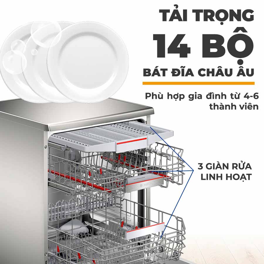 Tải trọng có 14 bộ bát đĩa châu Âu