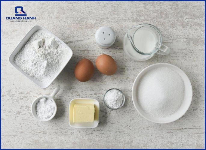 Nguyên liệu làm bánh bông lan bằng lò vi sóng