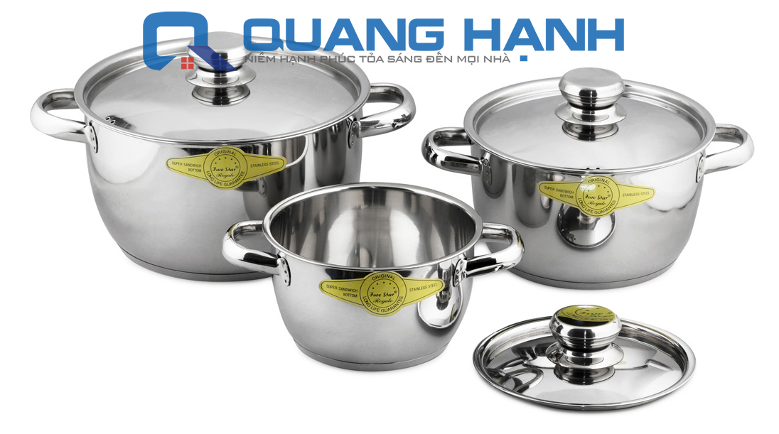Bộ nồi Fivestar 3 chiếc nắp inox