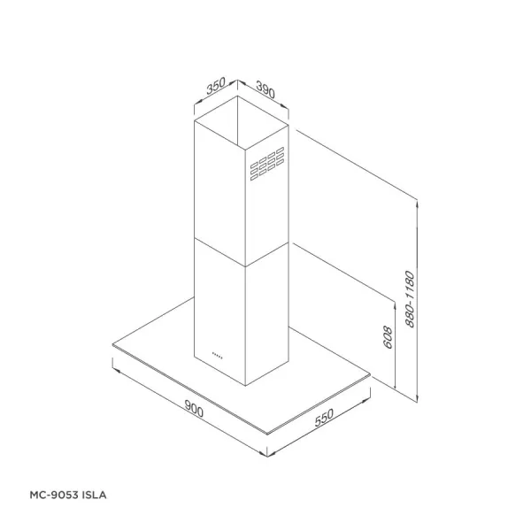 Máy hút mùi đảo Malloca MC 9053 ISLA