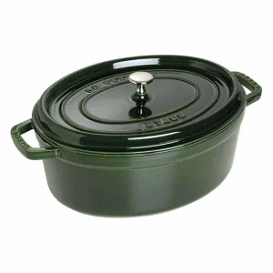 Nồi gang oval Staub màu xanh rêu 33cm – 6.7L