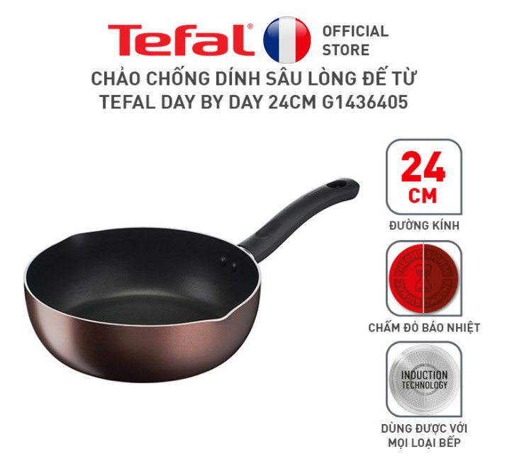Chảo sâu lòng Tefal Day By Day G1436405 24cm