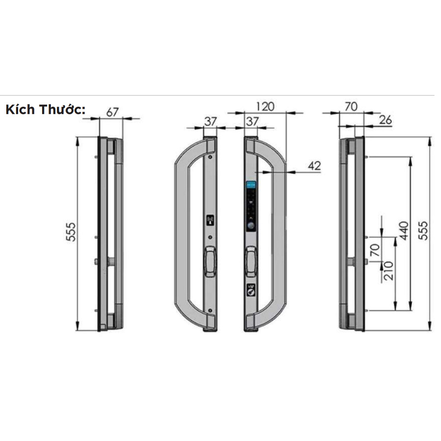 Khóa điện tử Hubert HB CNI8 EU SILVER