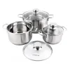 Bộ nồi Fivestar 3 chiếc nắp kính