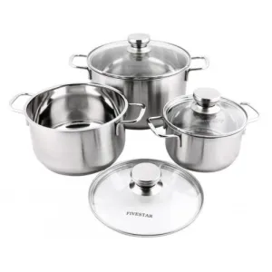 Bộ nồi Fivestar 3 chiếc nắp kính