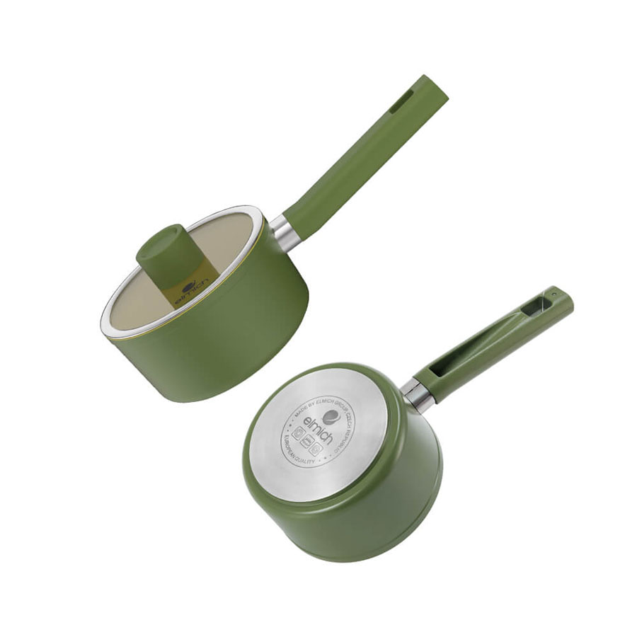 Bộ nồi chống dính Ceramic Elmich Olive EL5220OV04 quánh 16,nồi 20,24,chảo 26cm