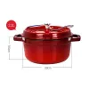 Nồi gang Staub 20cm 2.25L đỏ cherry
