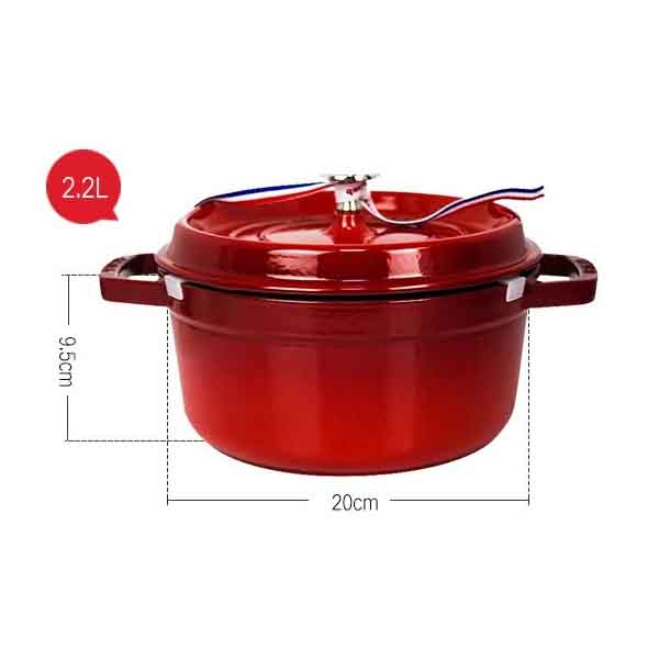 Nồi gang Staub 20cm 2.25L đỏ cherry
