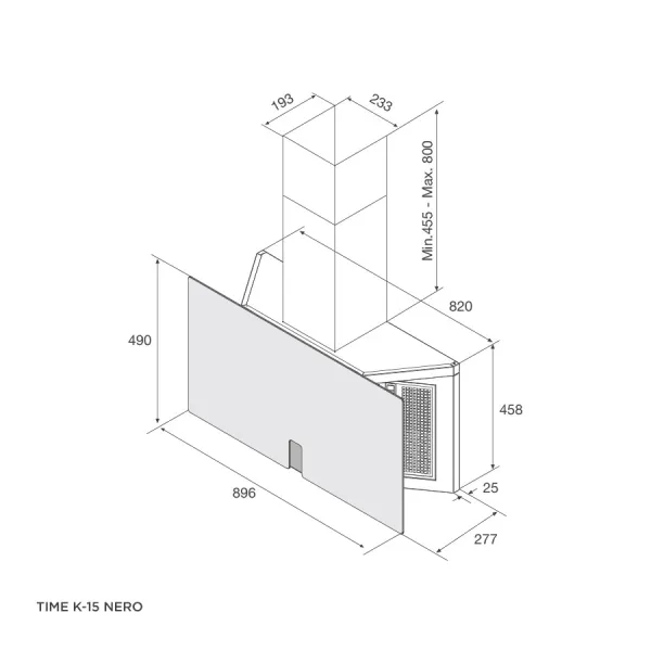Máy Hút Mùi Áp Tường Malloca Time K-15 Nero