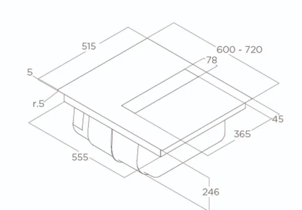 Bếp từ kết hợp hút mùi Elica NIKOLATESLA FIT BL/A/60 PRF0167053