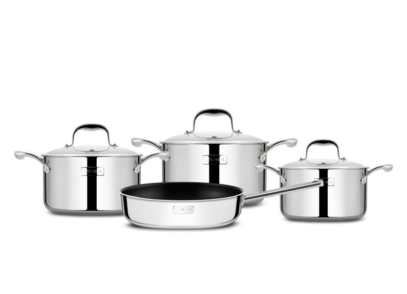 Bộ Inox cao cấp 3 lớp đáy liền Elmich Trimax XS EL-3744 size 18, 20, 24, chảo 26cm - toàn cảnh sản phẩm