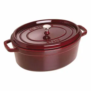 Nồi gang oval Staub màu đỏ lựu 37cm – 8L