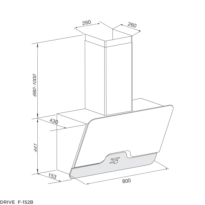 Máy hút mùi áp tường Malloca Drive F-152B