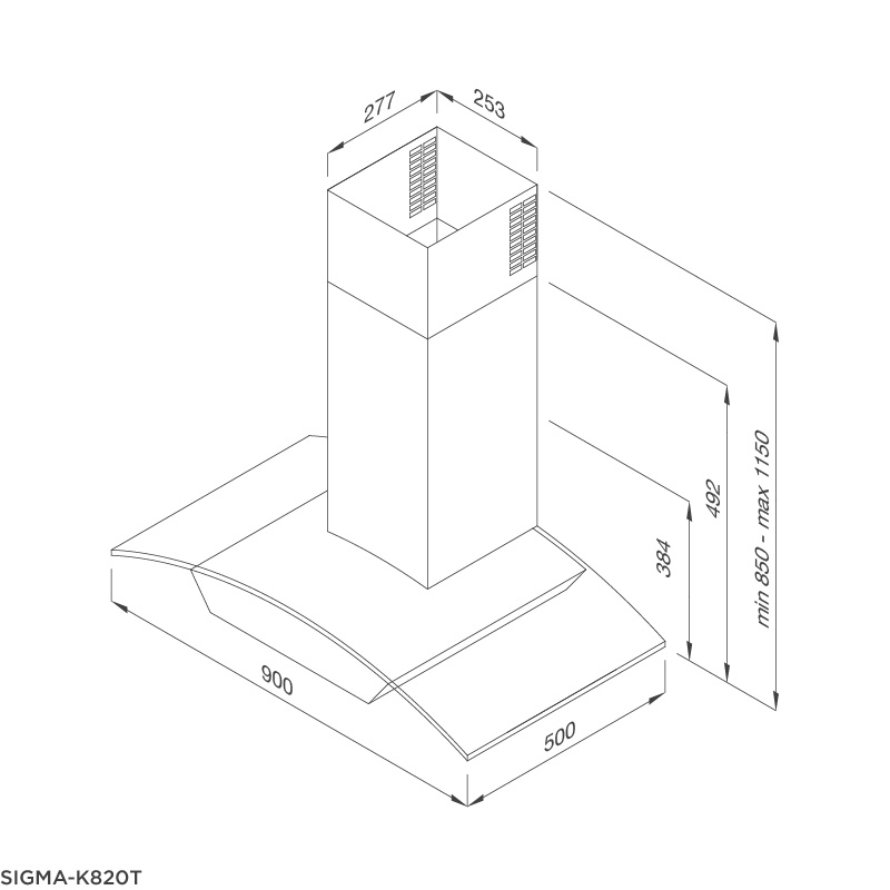 Máy Hút Mùi Áp Tường Malloca SIGMA-K820T