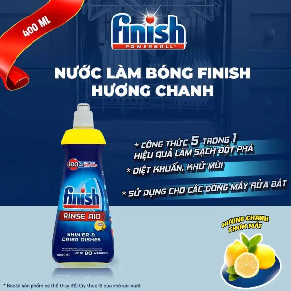 Nước làm bóng Finish 400ml hương chanh