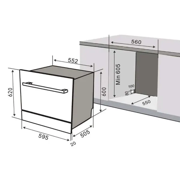 Máy rửa bát 8 bộ Canzy CZ DE8B05EU