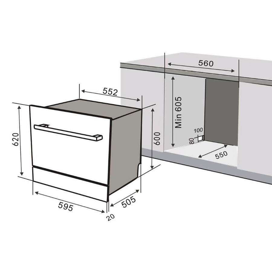 Máy rửa bát 8 bộ Canzy CZ DE8B05EU