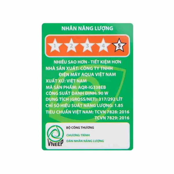 Tủ lạnh Aqua Inverter 317 lít AQR-IG338EB (GB)