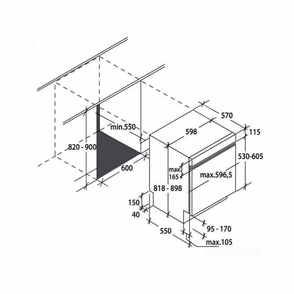 Máy rửa bát bán âm Rosieres RDSN 2D622PX-47E