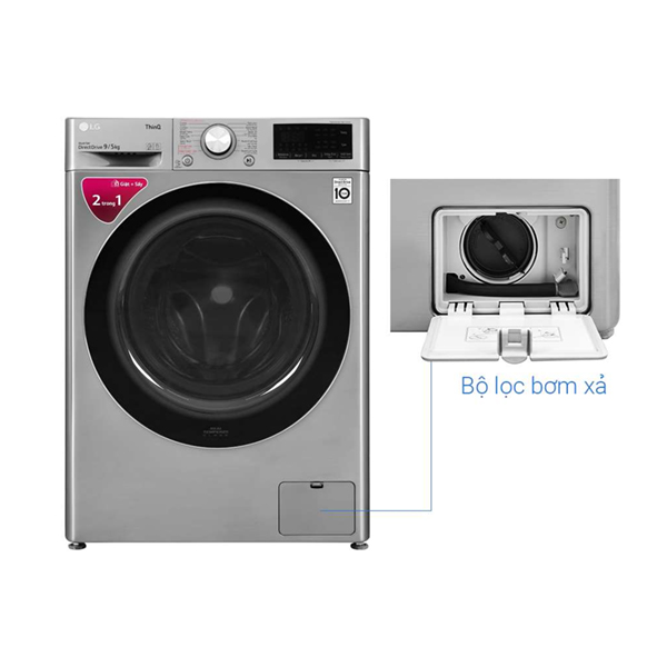 Máy giặt sấy LG Inverter 9 kg FV1409G4V