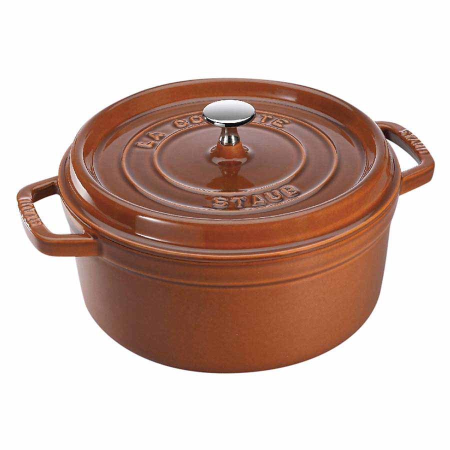 Nồi gang tròn Staub màu nâu vàng 24cm – 3.8L - toàn cảnh sản phẩm