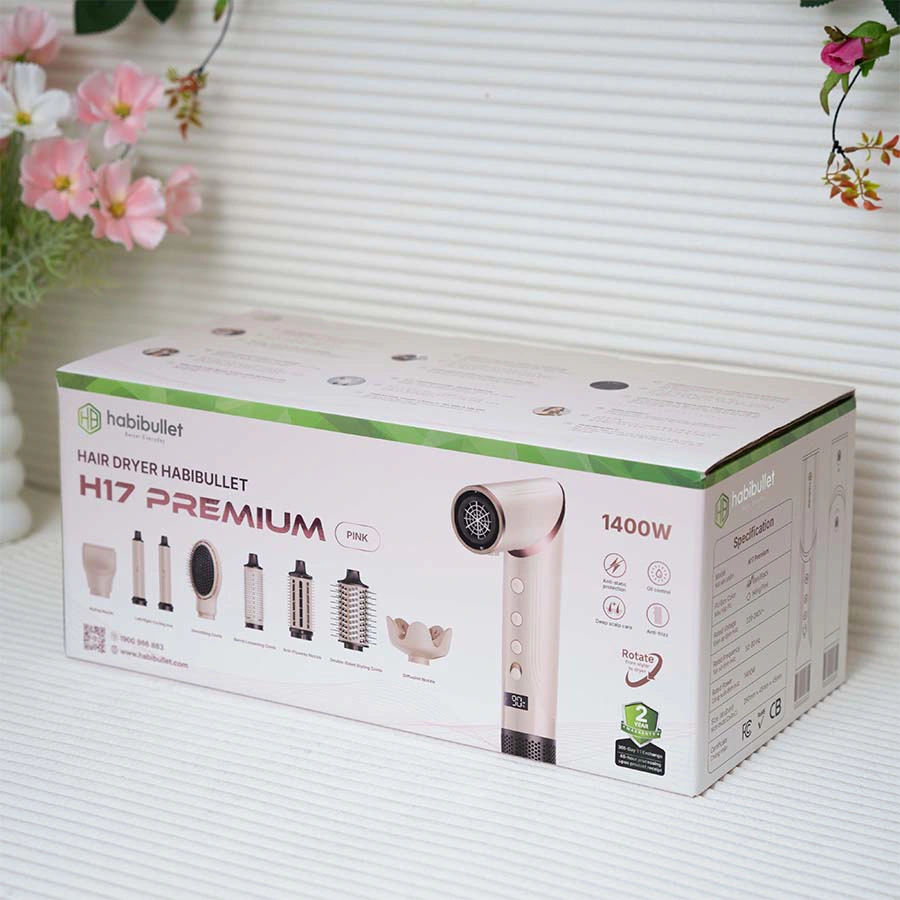 Ảnh thực tế Máy sấy tóc Habibullet H17 Premium Pink