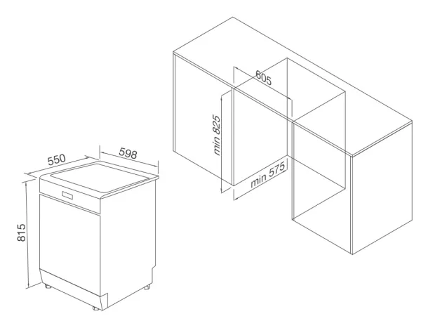 Máy rửa bát âm tủ Malloca WQP12-J7713FB