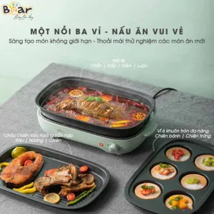 Nồi Lẩu Nướng Đa Năng 3 in 1 Bear SUBE004