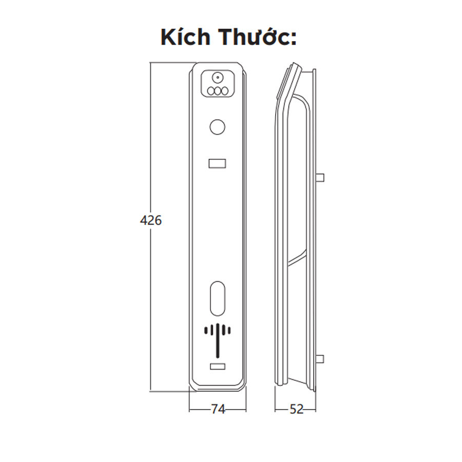 Khóa điện tử Hyundai cửa gỗ HY-SLA808