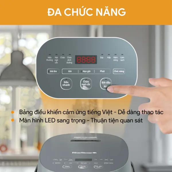 Nồi cơm điện tử BlueStone 1.2 lít RCB-5947