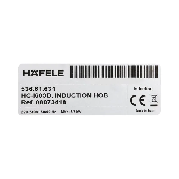 Bếp từ 3 vùng nấu Hafele HC-I603D 536.61.631 | Chính Hãng