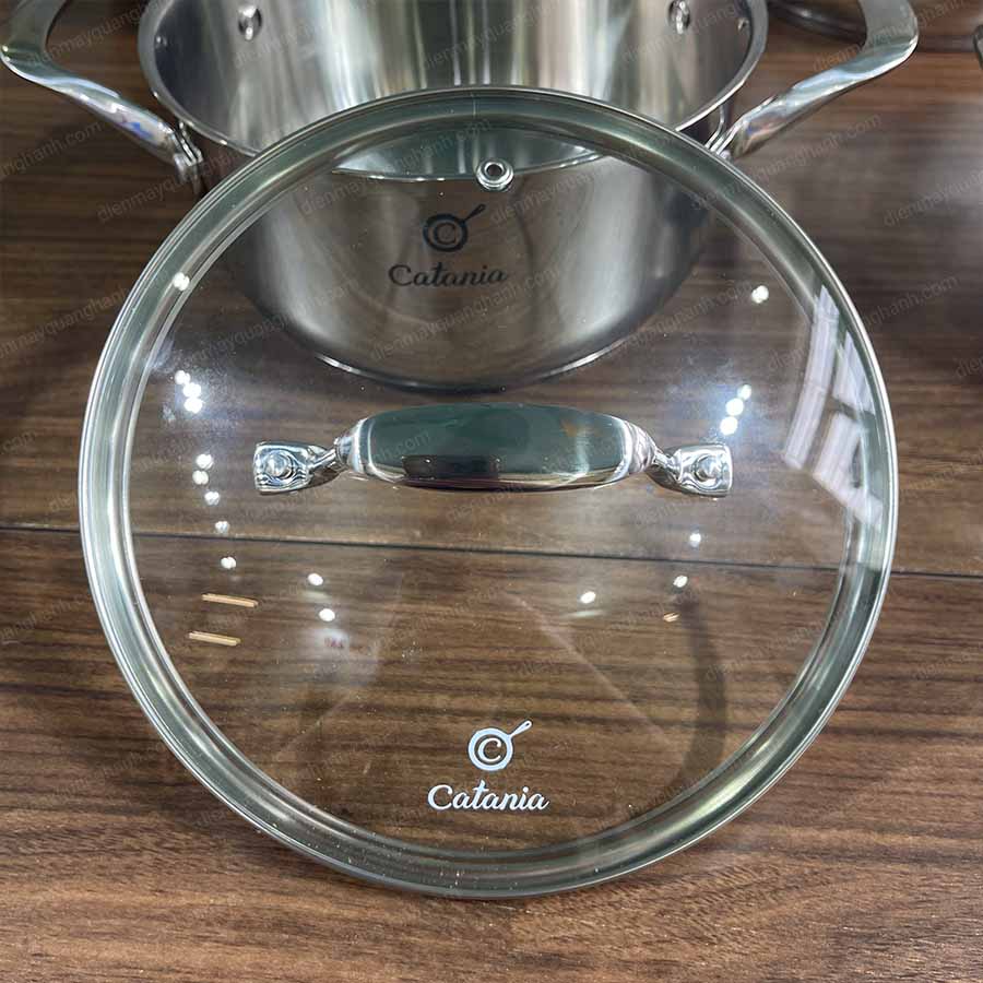Ảnh thực tế Bộ nồi chảo Inox 5 đáy Catania CTP-8641