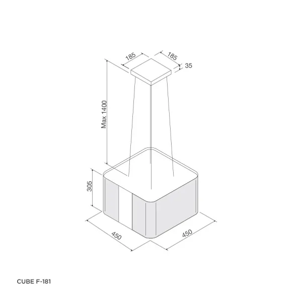 Máy hút mùi đảo Malloca Cube F181