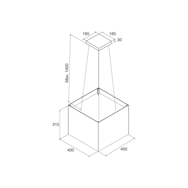 Máy hút mùi đảo Malloca CONCRETE K-400
