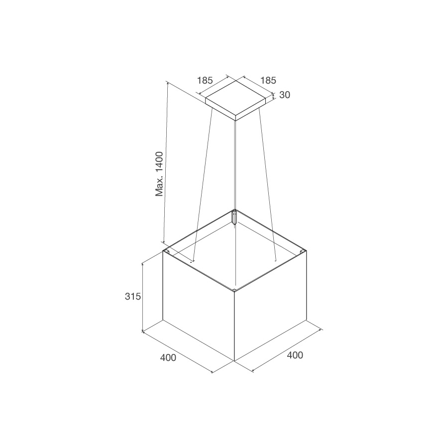 Máy hút mùi đảo Malloca CONCRETE K-400