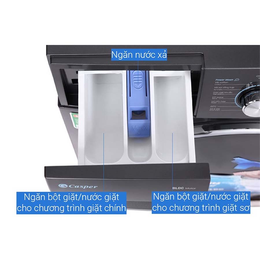 Máy giặt Casper Inverter 12.5 kg WF-125I140BGB