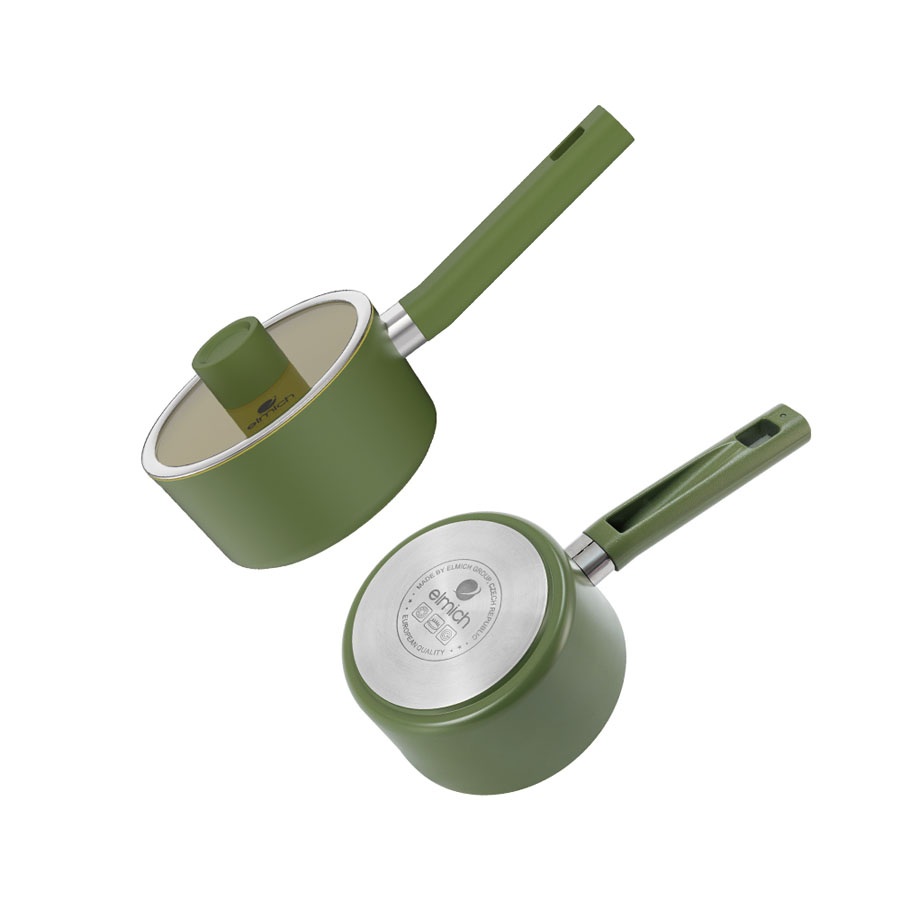 Bộ nồi chống dính Ceramic Elmich Olive EL5233OV04 quánh 16,nồi 20,24,chảo 26cm