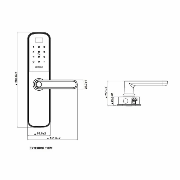 Khóa điện tử Hafele DL6100 912.20.582