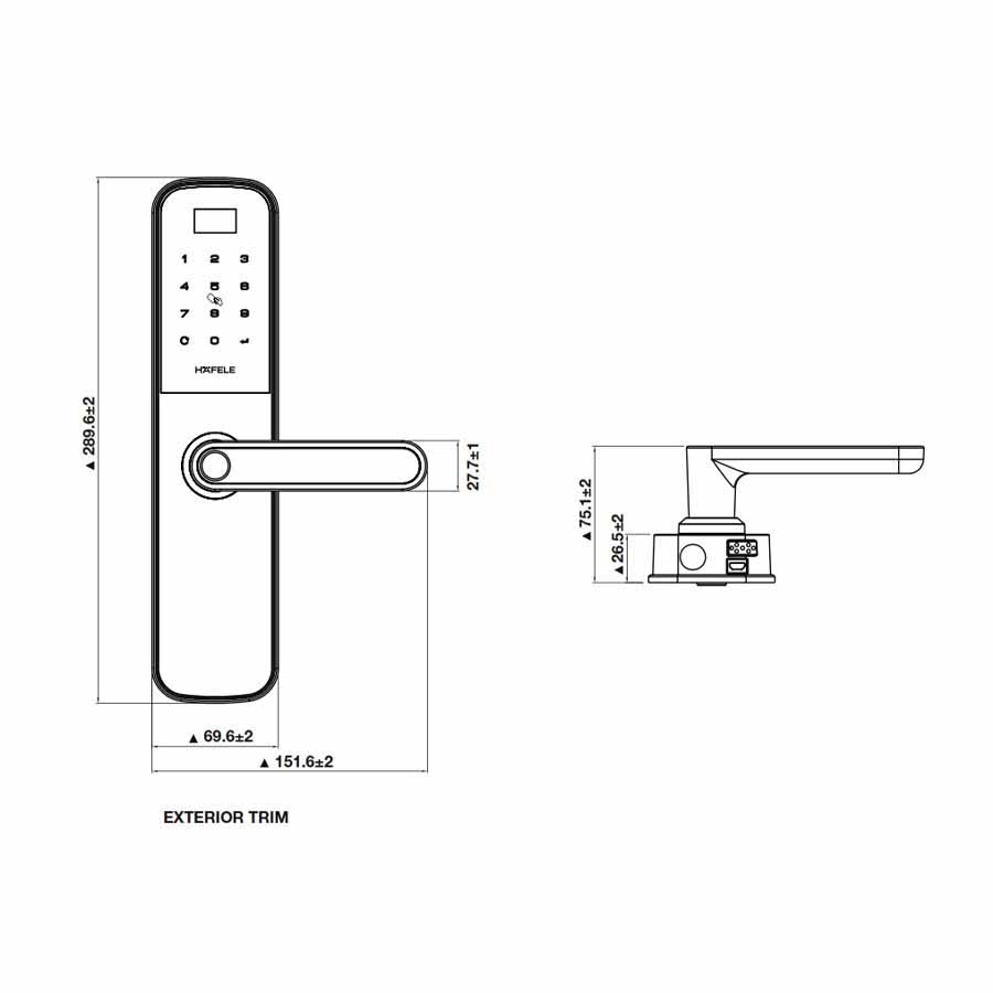 Khóa điện tử Hafele DL6100 912.20.582