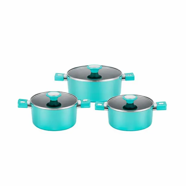 Bộ nồi chống dính vân đá ánh kim Elmich EL 5112BL size 18,20,24cm
