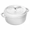 Nồi gang tròn Staub màu nấm trắng 24cm – 3.8L
