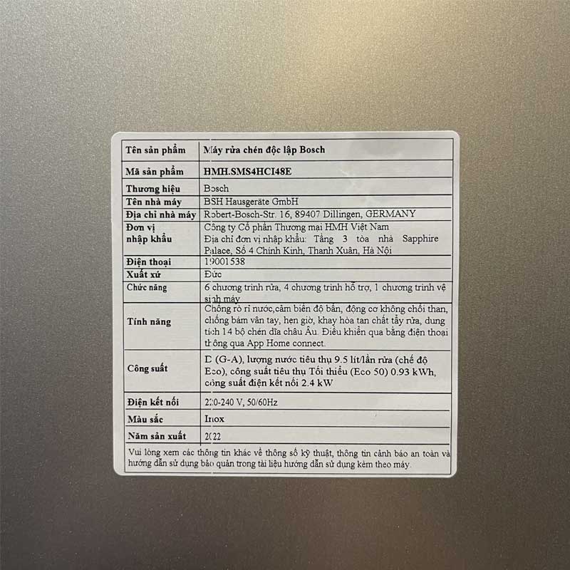 Ảnh thực tế Máy rửa chén Bosch SMS4HCI48E