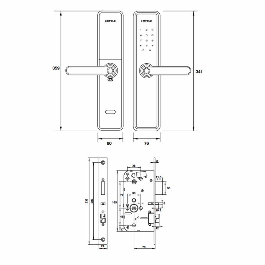 Khóa điện tử Hafele DL7600 912.20.231