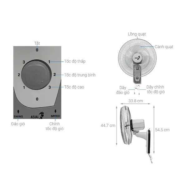 Quạt treo tường ASIAVINA VY357792